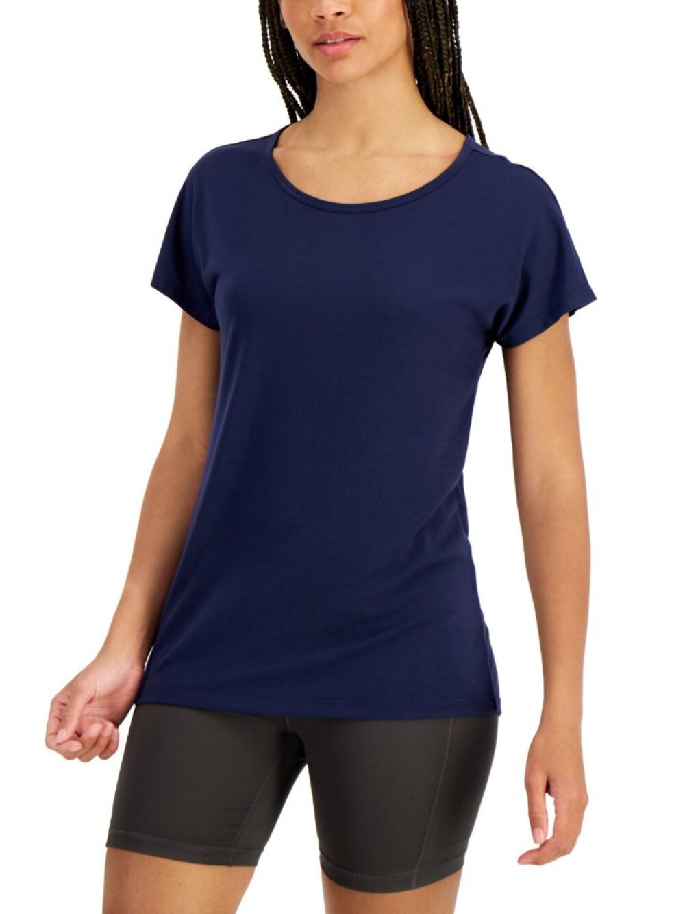 Ideology Womens Activewear Scoop-Neck T-Shirt